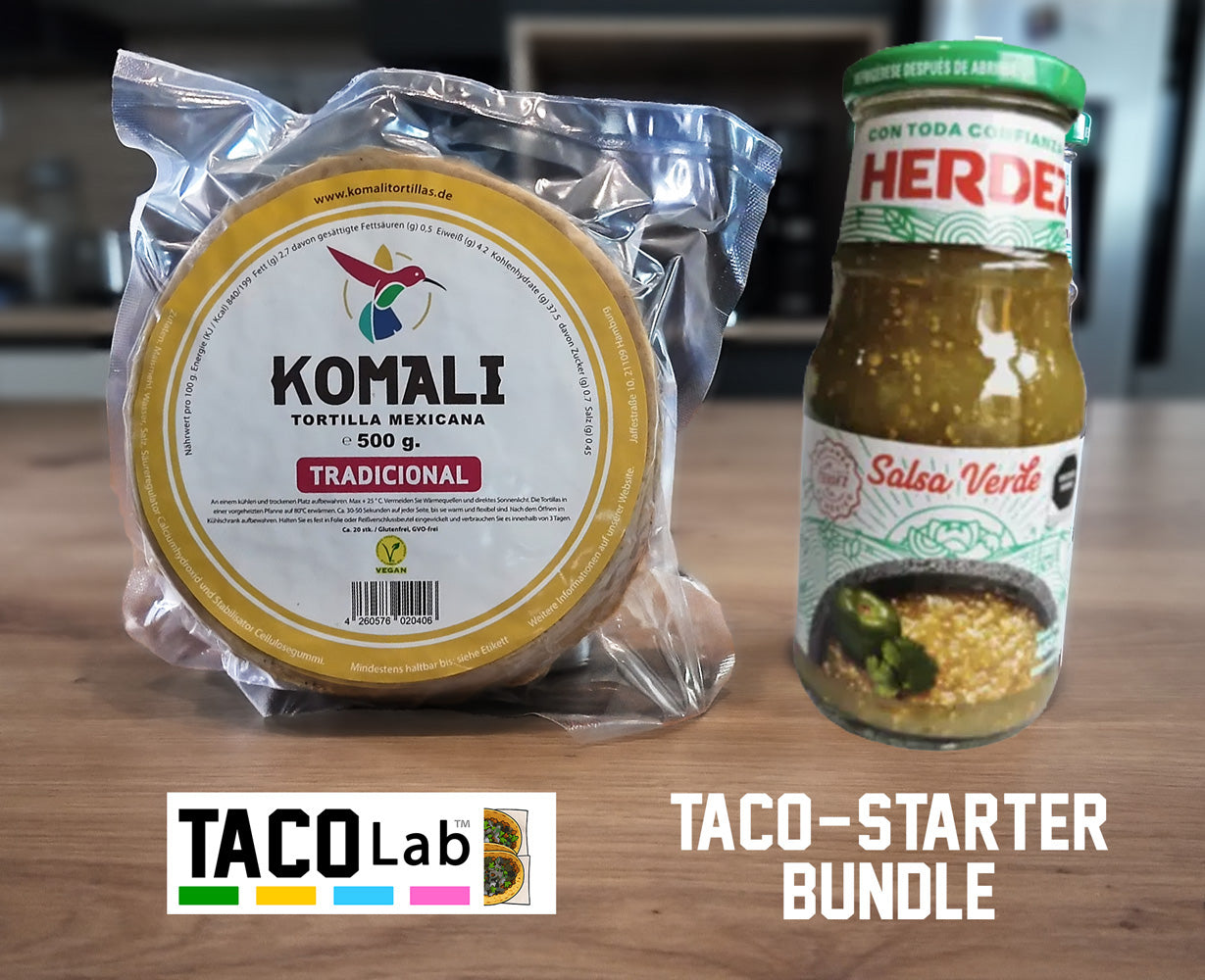 Taco-Starter-Bundle / grüne Salsa (inkl. Versand)